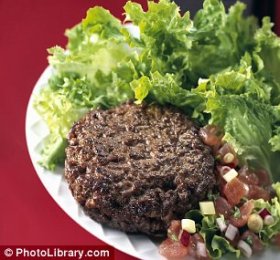 Beefburger with salad