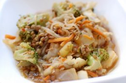 Lentil and Vegetable soup with Konjac noodles