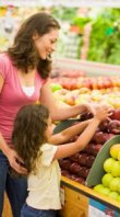 Mother And Daughter Buying Groceries