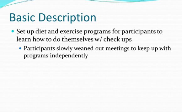 Diet and exercise Programs