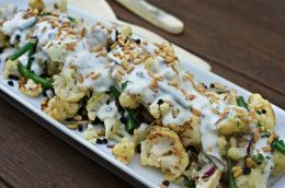 roasted cauliflower and tahini salad