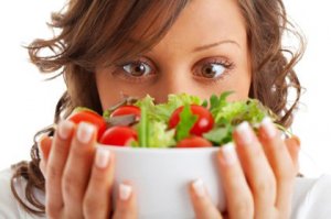 Woman Holding Salad